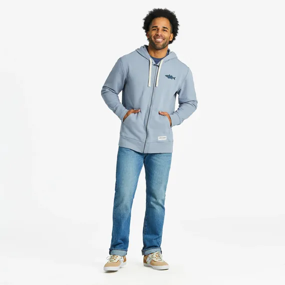 Life is Good Men's Fish More Truck Simply True Fleece Zip Hoodie