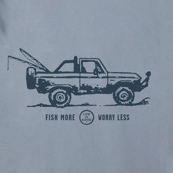 Life is Good Men's Fish More Truck Simply True Fleece Zip Hoodie