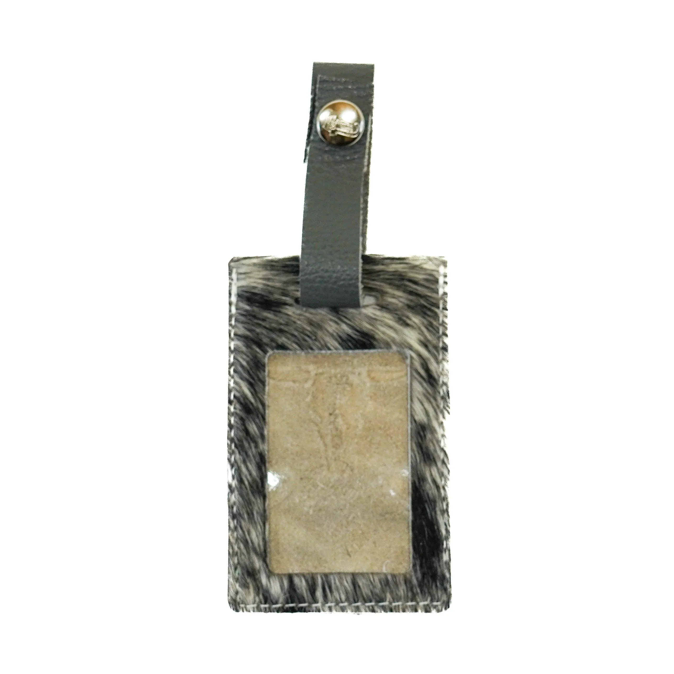 Luggage Tag - Salt/Pepper w/ Ghost Skulls