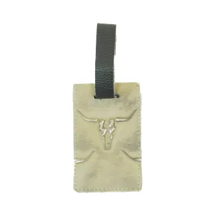 Luggage Tag - Salt/Pepper w/ Ghost Skulls