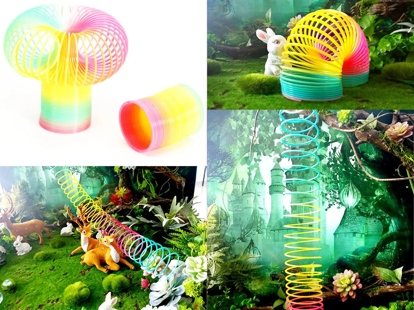 Magic Spring Rainbow Slinky Toy - 8.5 CM,2 Pack
