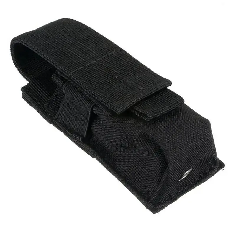 MOLLE Tactical Flashlight and Magazine Pouch - EDC Tool Holder for Outdoor Hunting and Utility Gear