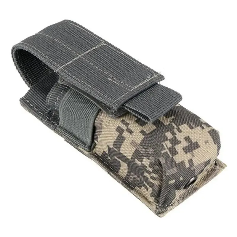 MOLLE Tactical Flashlight and Magazine Pouch - EDC Tool Holder for Outdoor Hunting and Utility Gear