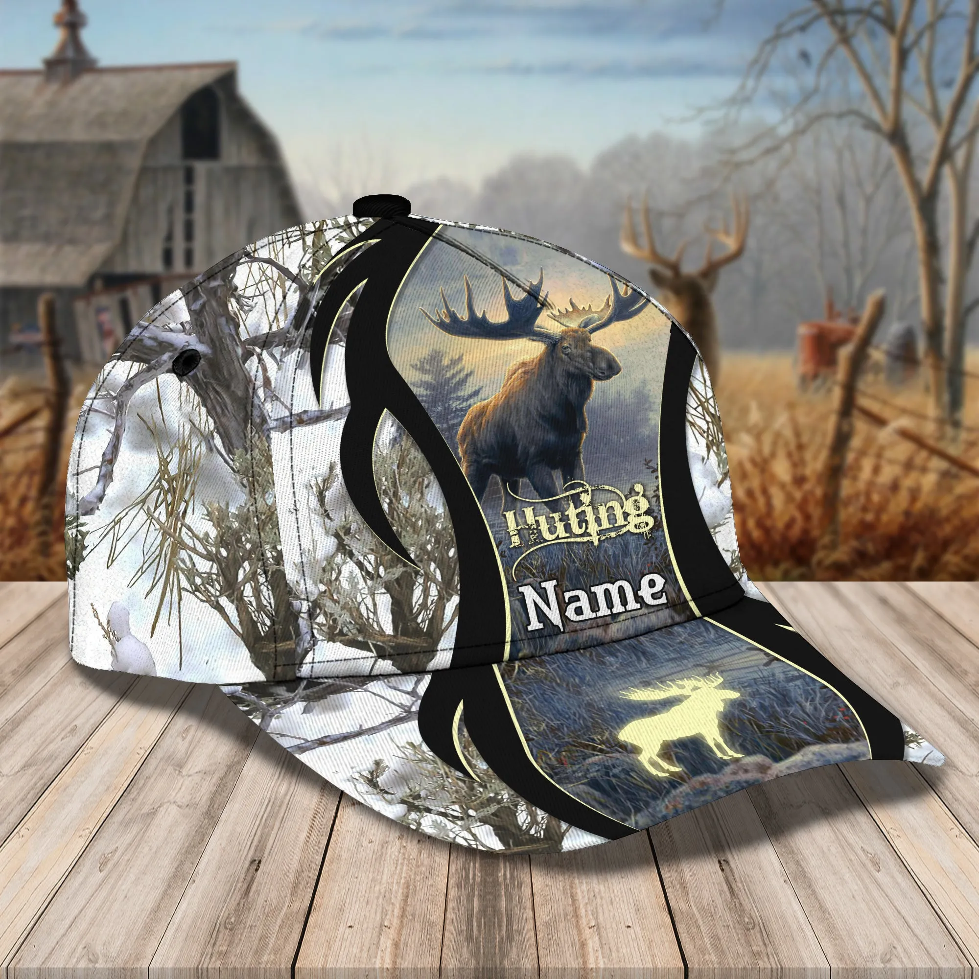 Moose hunting - Personalized Name Cap - Loop - Lnp-cap-1