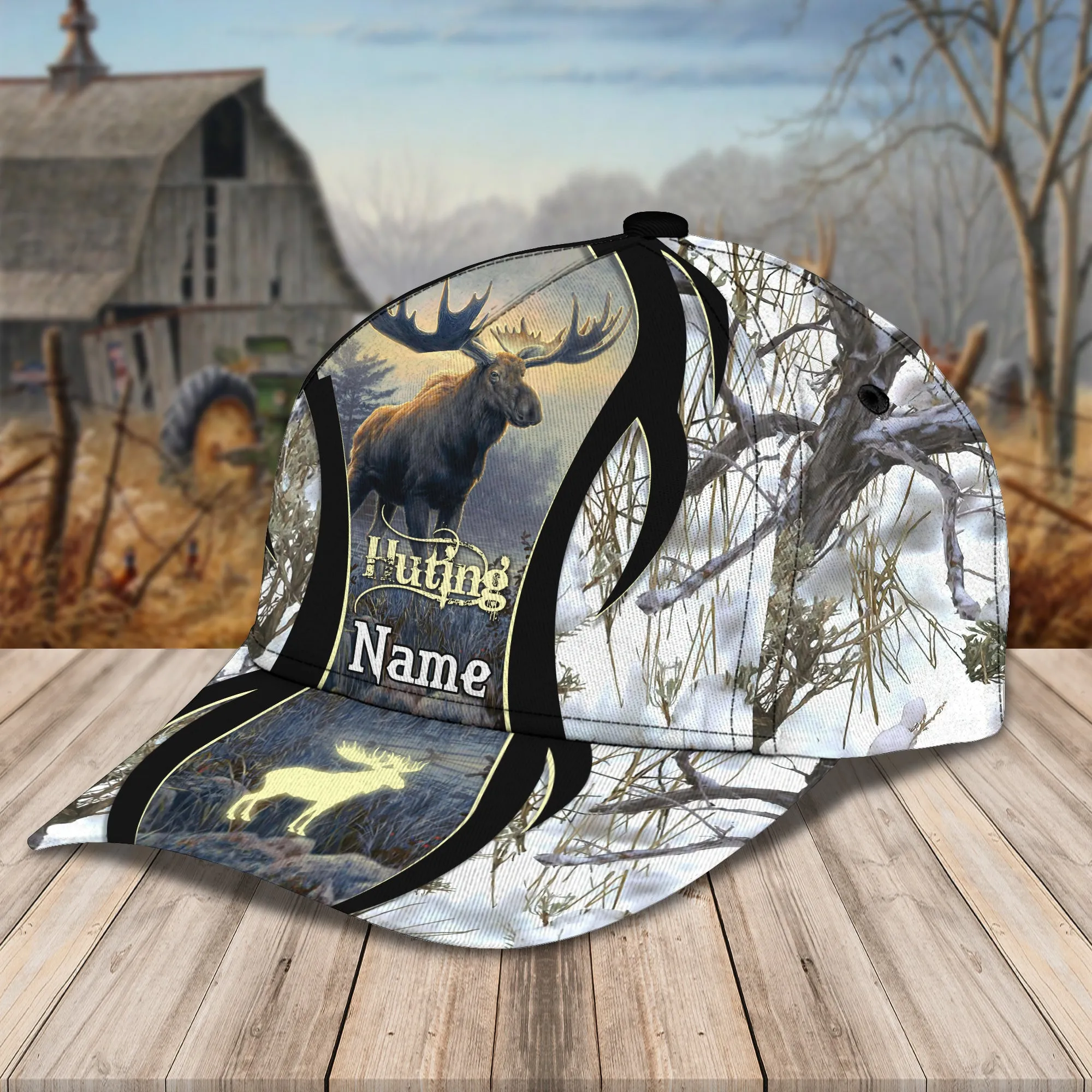 Moose hunting - Personalized Name Cap - Loop - Lnp-cap-1