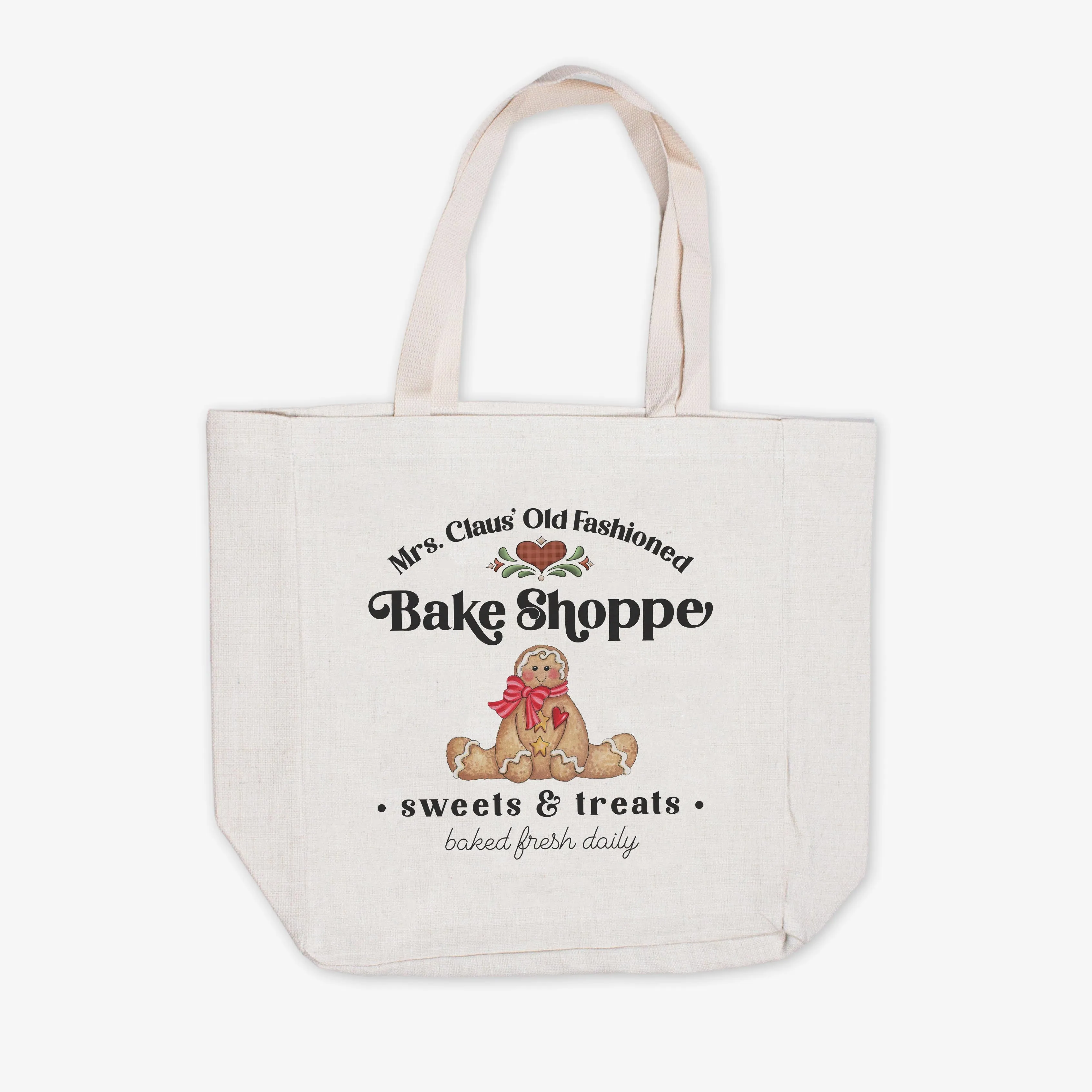 Mrs. Claus Old Fashioned Gingerbread Bake Shoppe Christmas Tote Bag