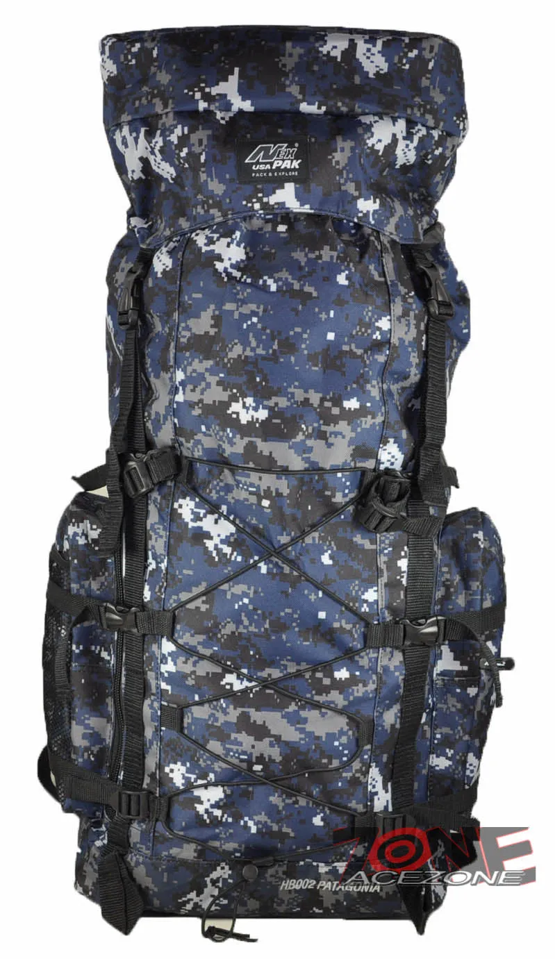 Nexpak USA Backpack camping, hunting, outdoor 4300 CU IN HB002 NAVY DIGITAL CAMO