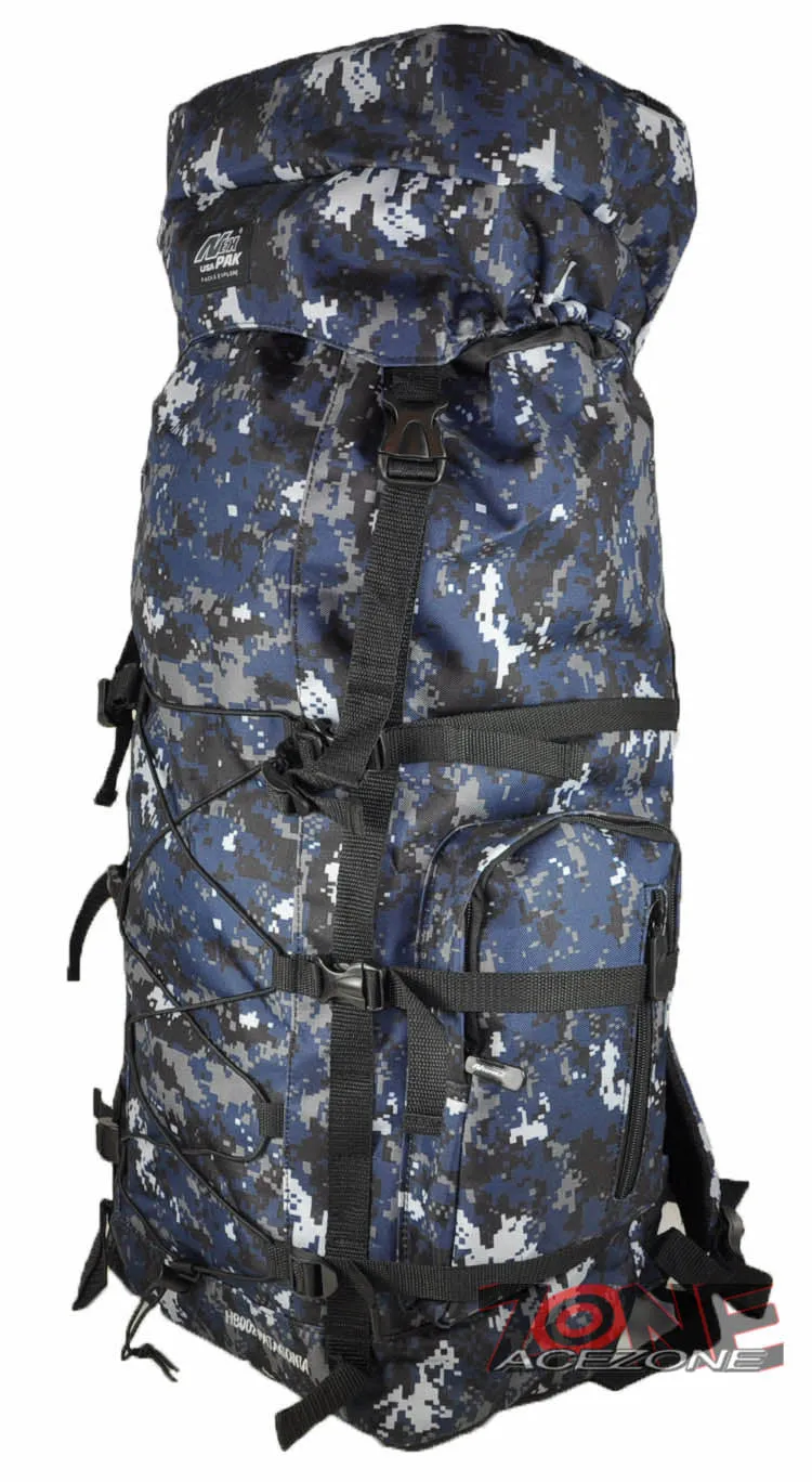 Nexpak USA Backpack camping, hunting, outdoor 4300 CU IN HB002 NAVY DIGITAL CAMO