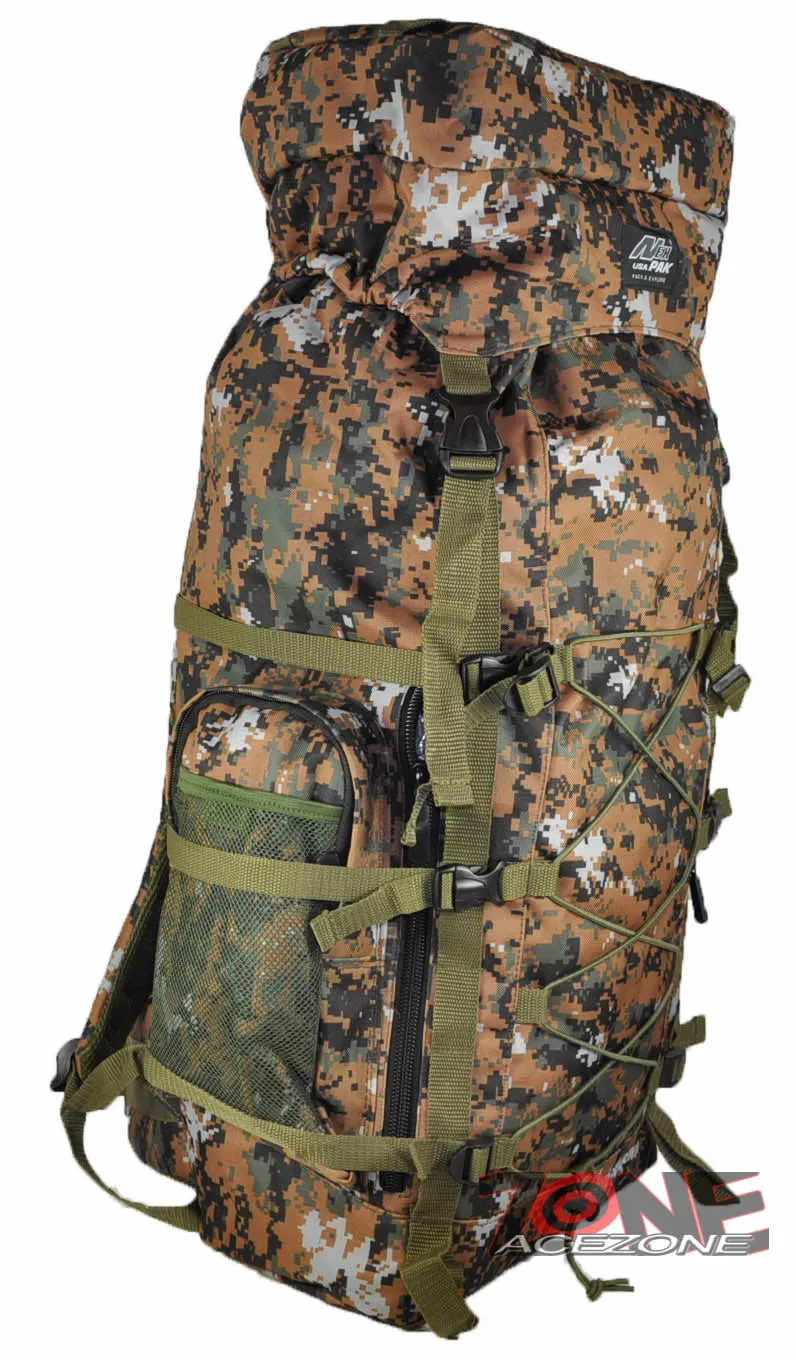 Nexpak USA Backpack camping, hunting, outdoor 4300 CU IN HB002 WOODLAND D CAMO