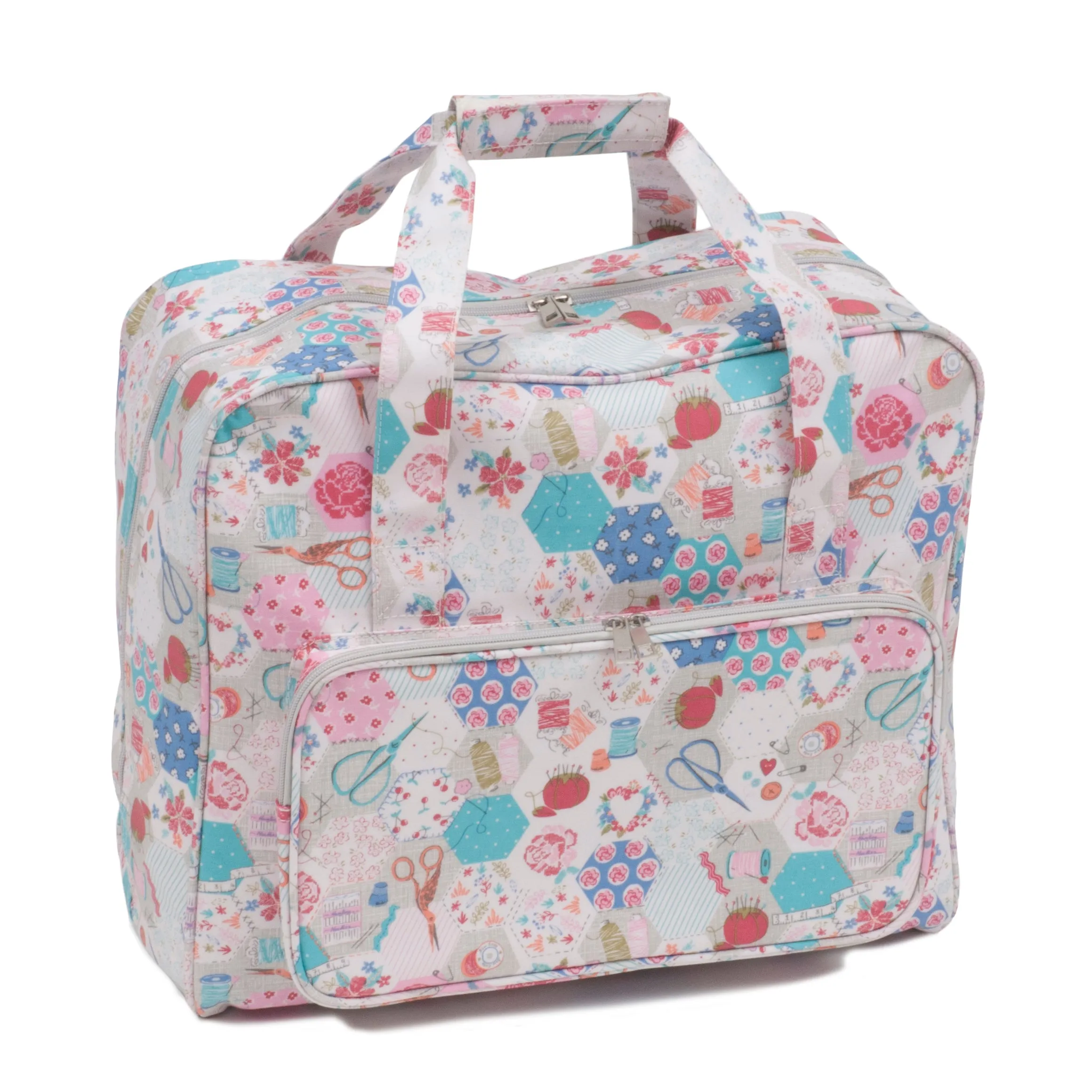 Notions Groves Matt PVC Sewing Machine Storage Bag With Handle Zip Front Pocket