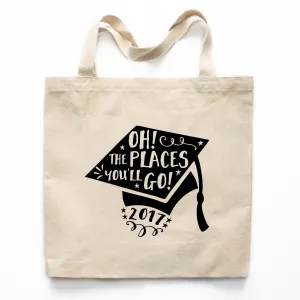 Oh The Places You'll Go Graduation Canvas Tote Bag
