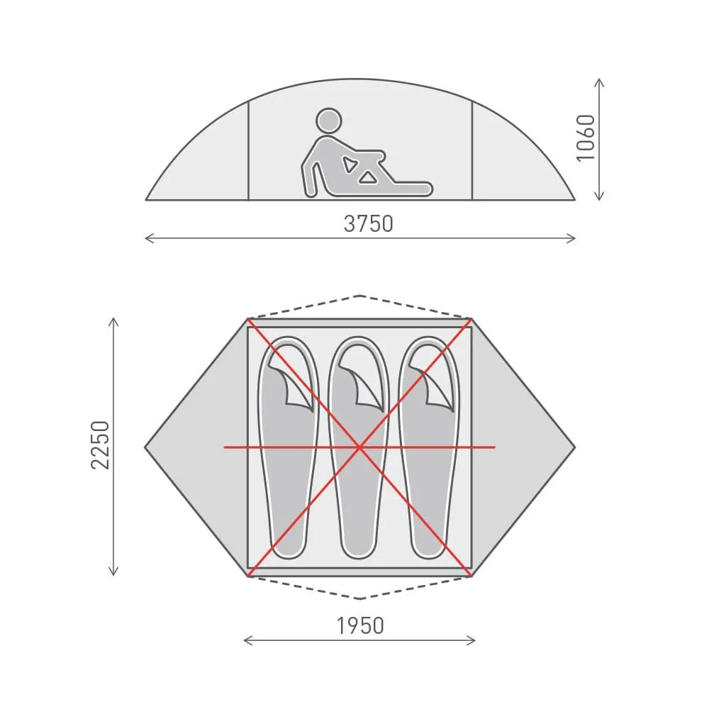One Planet Wurley 3 Person Tent with Nylon Inner