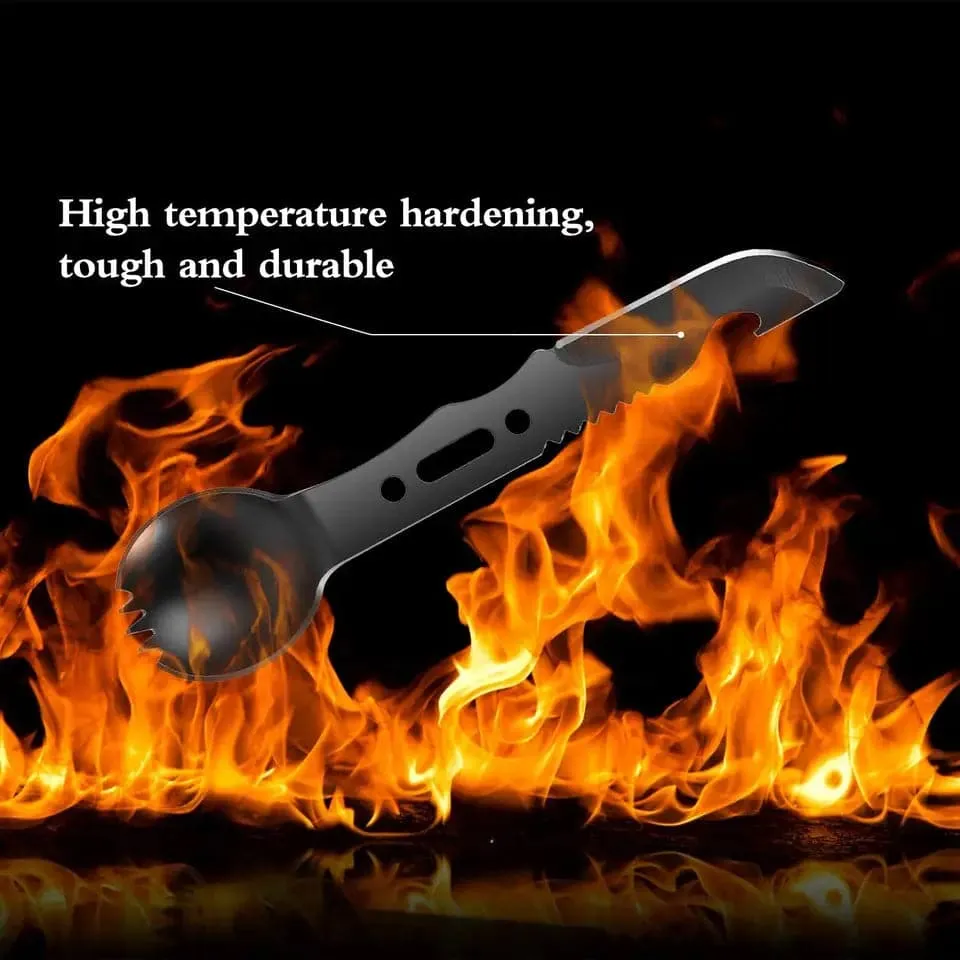 RECON GS2S Multi Functional Steel Spork,Knife,Fork,Spoon