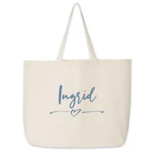 Roomy Canvas Tote Bag for the Bridal Party Personalized