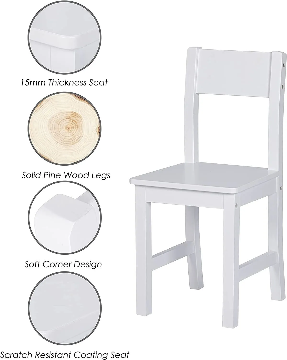 Scratch-resistant Space Saving Homework Desk | Corner Desk | Bureau | Storage & Chair | White