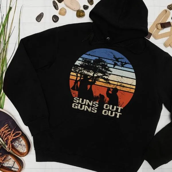 Suns Out Guns Out Duck Hunting Gildan Hoodie