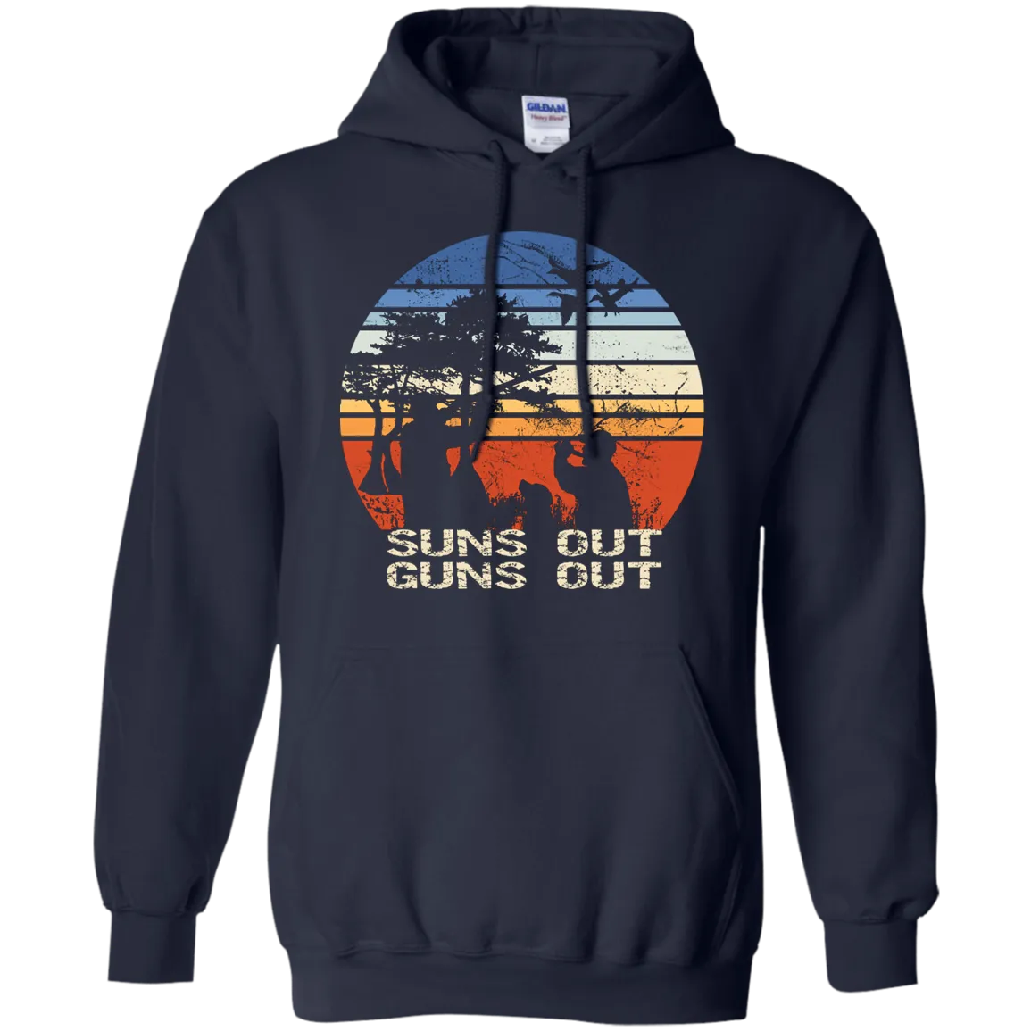 Suns Out Guns Out Duck Hunting Gildan Hoodie