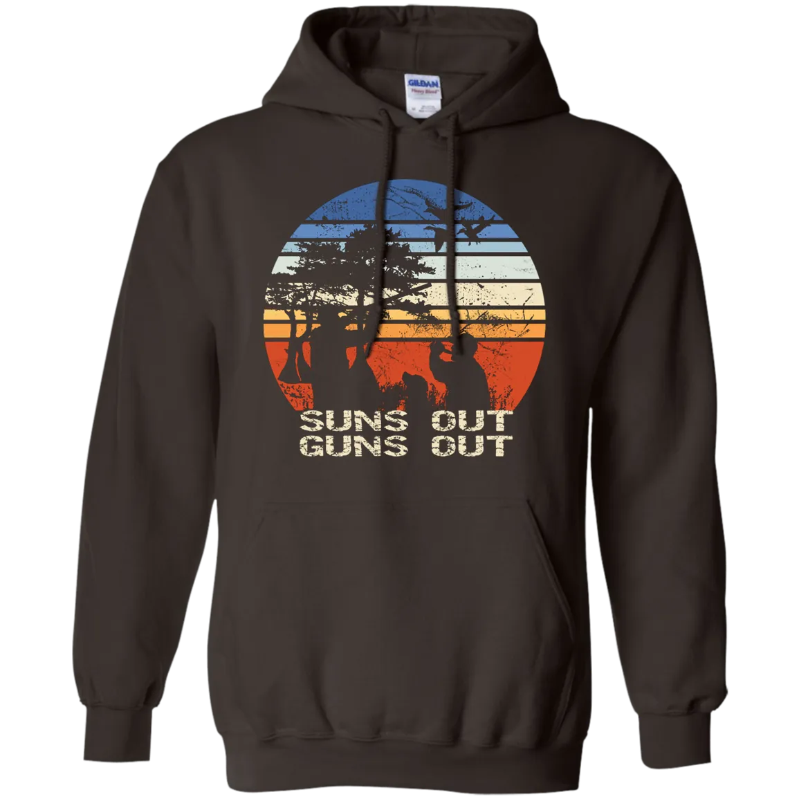 Suns Out Guns Out Duck Hunting Gildan Hoodie