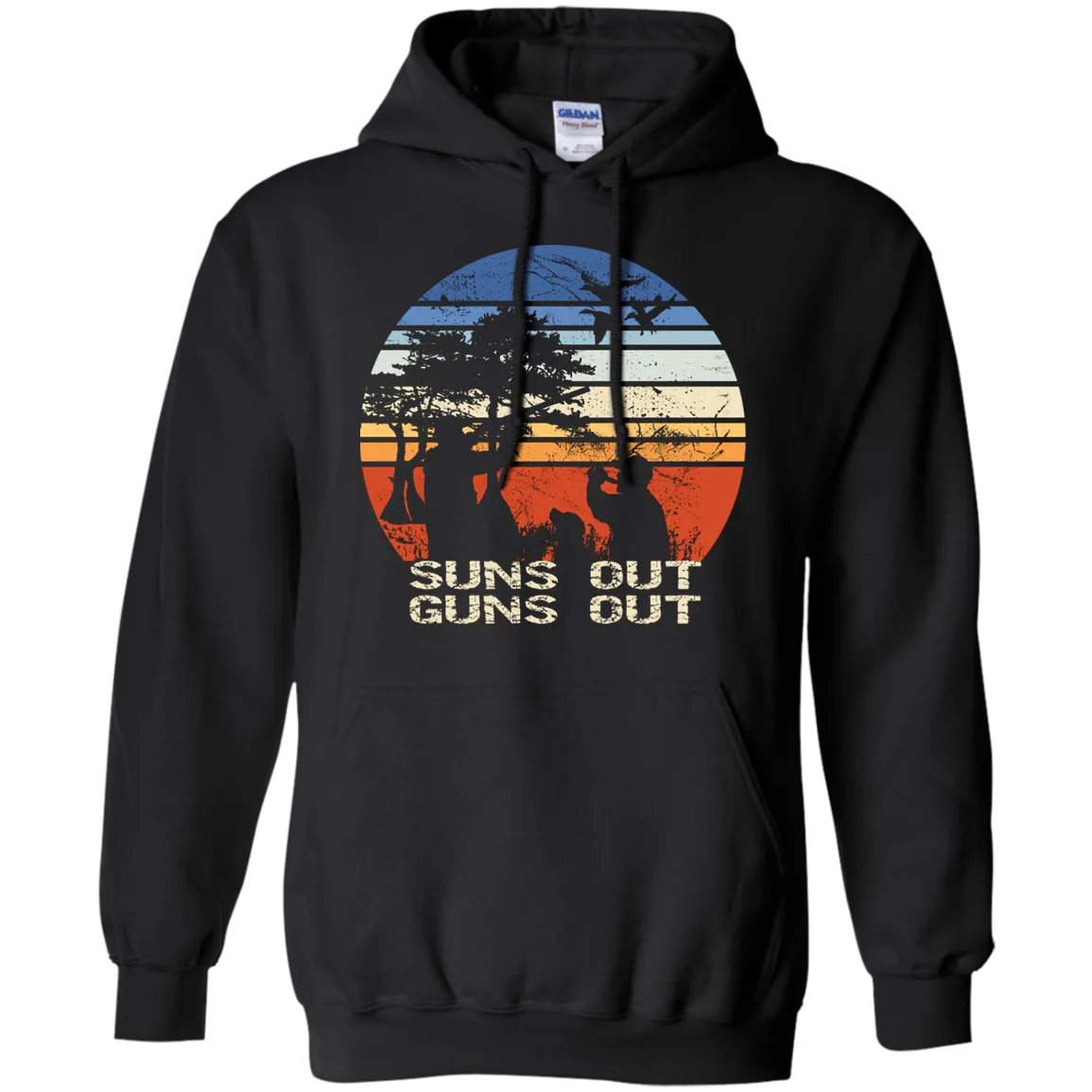 Suns Out Guns Out Duck Hunting Gildan Hoodie