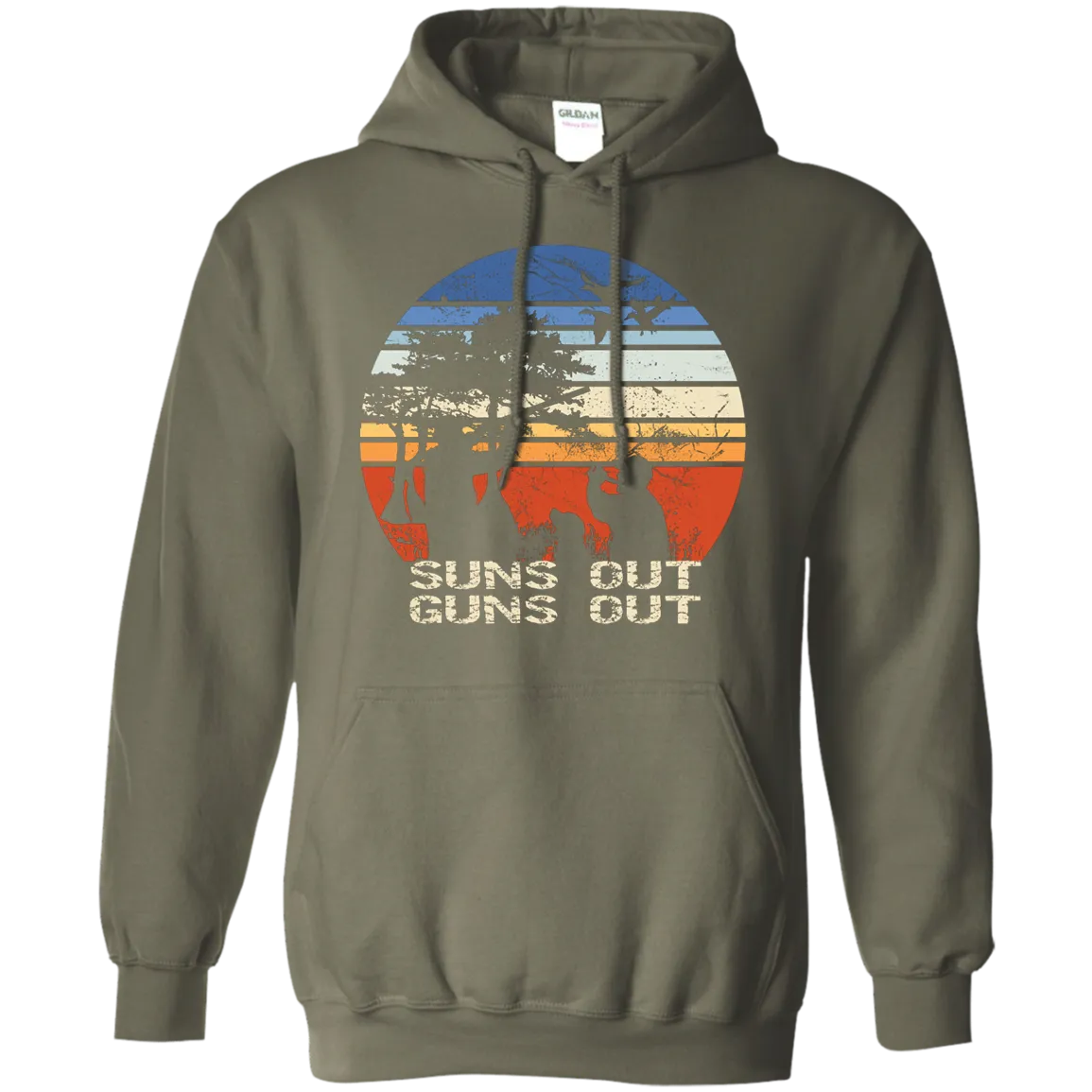Suns Out Guns Out Duck Hunting Gildan Hoodie
