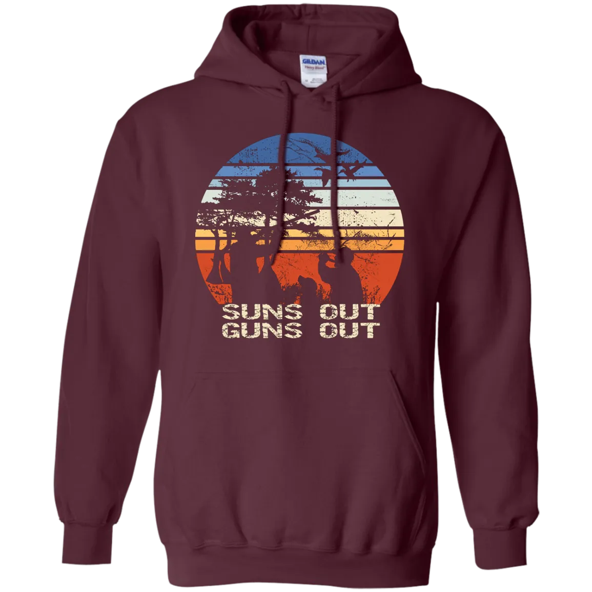 Suns Out Guns Out Duck Hunting Gildan Hoodie