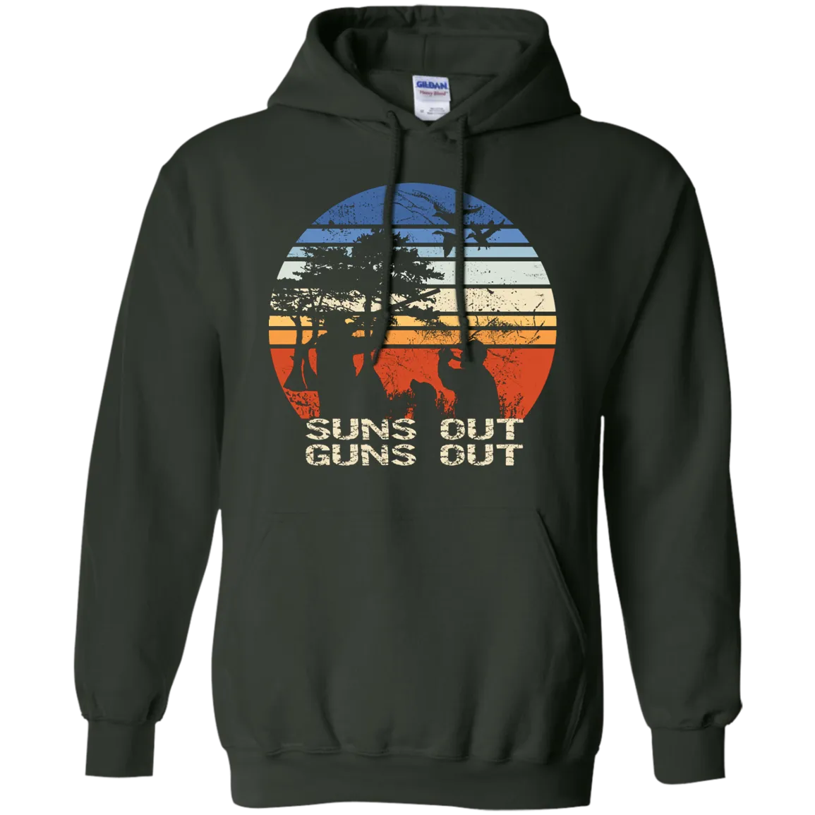 Suns Out Guns Out Duck Hunting Gildan Hoodie
