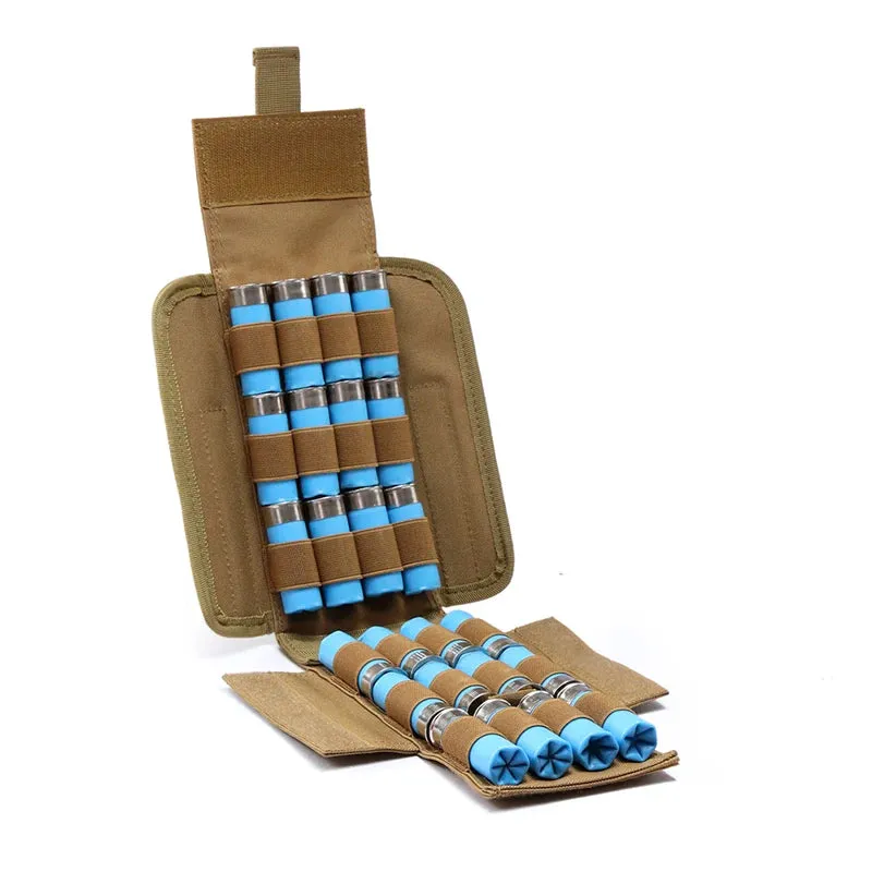Tactical Ammo Shells Bag 25 Round Tactical Edc 12GA 12 Gauge Pouch Molle Waterproof Outdoor Hunting Magazine Pouches