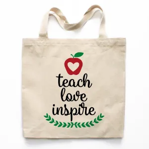 Teach Love Inspire Canvas Tote Bag