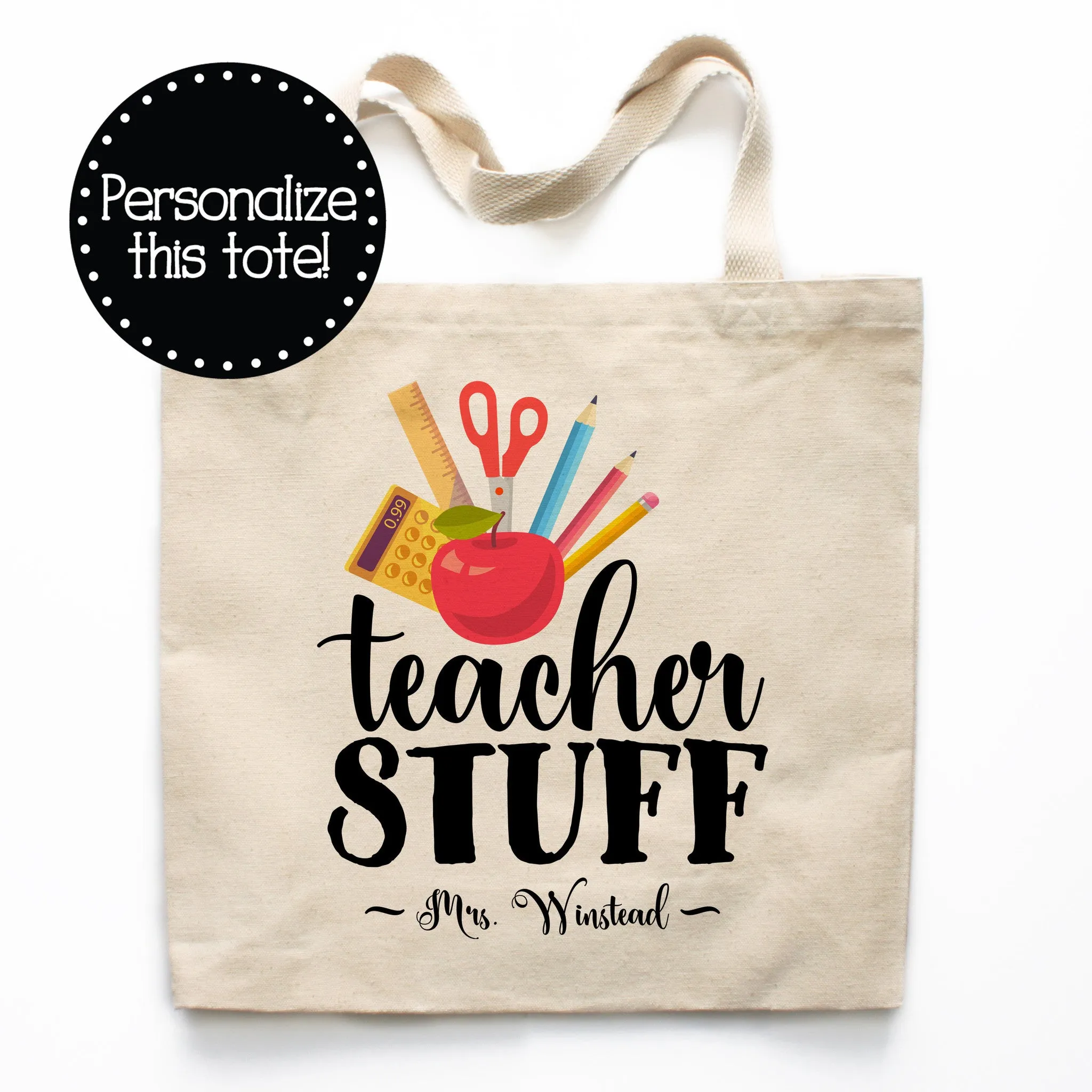 Teacher Stuff Canvas Tote Bag