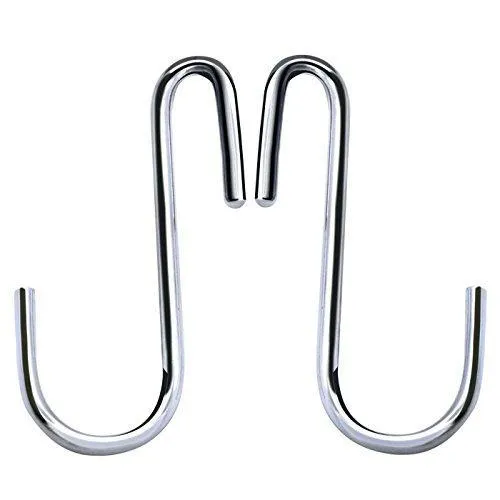 Tonilara Heavy-Duty S Shaped Hooks S-Hooks Stainless Steel Hanging Hangers for Kitchenware Spoons Pans Pots Utensils Bags Towels Clothes Tools Plants