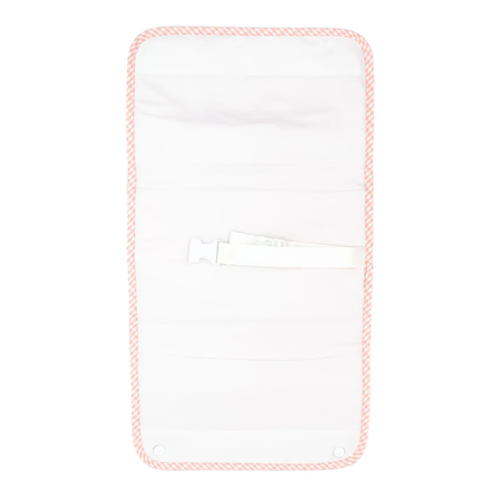 TRVL Design - Game Changer Pad - Baby Changing Pad - Baby Gift - Taffy Gingham Check - Coral Pink