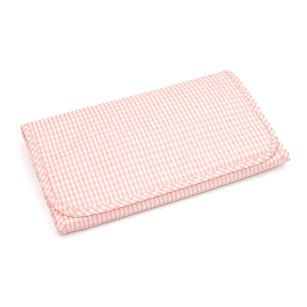 TRVL Design - Game Changer Pad - Baby Changing Pad - Baby Gift - Taffy Gingham Check - Coral Pink