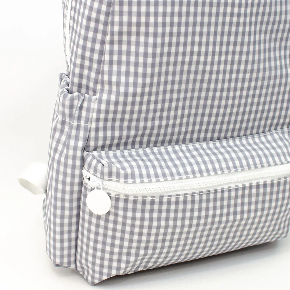 TRVL Design - Grey Gingham Backpacker - Baby Gift - Gray Gingham Diaper Bag