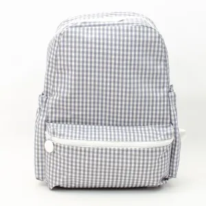 TRVL Design - Grey Gingham Backpacker - Baby Gift - Gray Gingham Diaper Bag