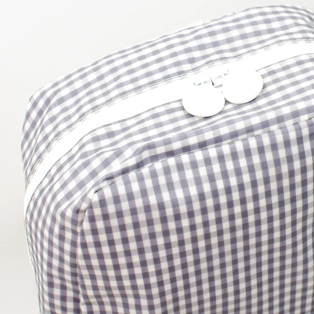 TRVL Design - Grey Gingham Backpacker - Baby Gift - Gray Gingham Diaper Bag